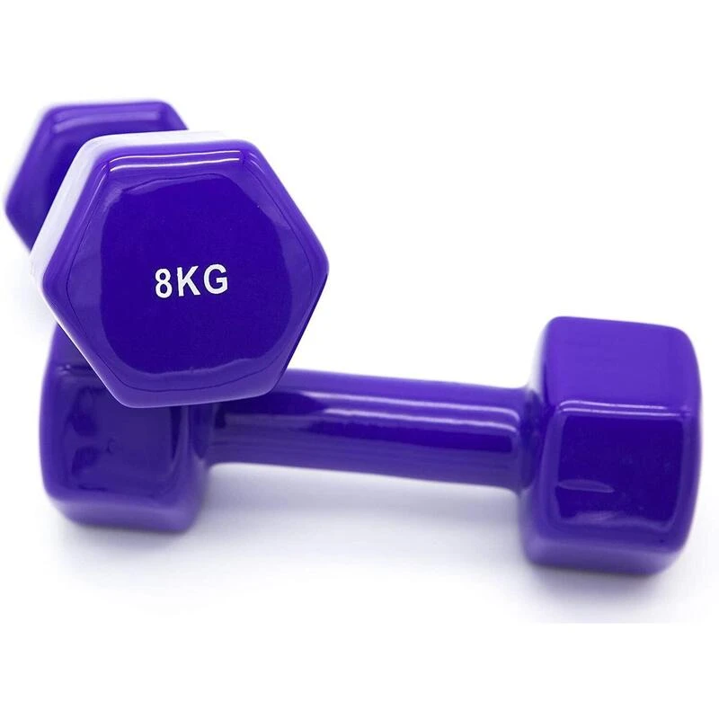 2 Unidades 8 Kg Mancuernas Pesas Hexagonales De Vinilo Fitness Gimnasia Morado 2 2 Unidades 8 Kg Mancuernas Pesas Hexagonales De Vinilo Fitness Gimnasia Morado - Imagen 2