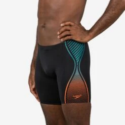 Bañador Bóxer Speedo Boost Hombre Negro Naranja Largo