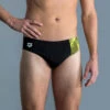 Bañador Hombre Natación Arena Slip Negro Amarillo