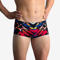 Bañador Hombre Natación Bóxer Nabaiji Negro Rojo