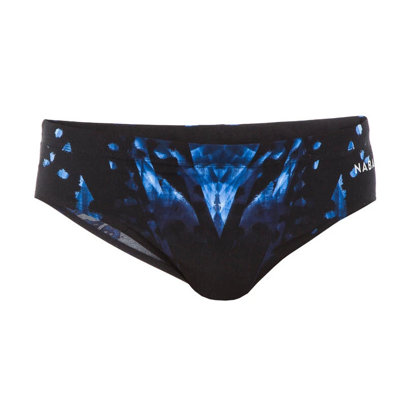 Bañador Hombre Natación Slip Nabaiji Negro Estampado 4 Bañador Hombre Natación Slip Nabaiji Negro Estampado - Imagen 4
