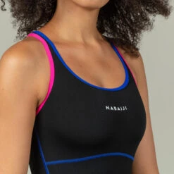 Bañador Mujer Natación Nabaiji Negro Rosa -Deporte Total Shop baador mujer natacion nabaiji negro rosa 4