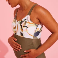 Bañador Premamá Aquagym/Natación Aya Mujer Caqui Blanco -Deporte Total Shop baador premama aquagymnatacion aya mujer caqui blanco 4