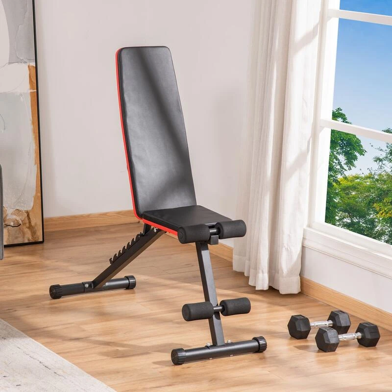 Banco De Pesas Ajustable En Altura HOMCOM 116x43x116 Cm Negro 2 Banco De Pesas Ajustable En Altura HOMCOM 116x43x116 Cm Negro - Imagen 2