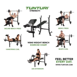 BANCO DE PESAS WB40 COMPACT WIDTH WEIGHT BENCH TUNTURI -Deporte Total Shop banco de pesas wb40 compact width weight bench tunturi 2