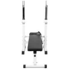 Banco Musculación Y Pesas Gorilla Sports Blanco Plegable Con Rack Para Barra -Deporte Total Shop banco musculacion y pesas gorilla sports blanco plegable con rack para barra 2