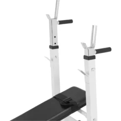 Banco Musculación Y Pesas Gorilla Sports Blanco Plegable Con Rack Para Barra -Deporte Total Shop banco musculacion y pesas gorilla sports blanco plegable con rack para barra 3