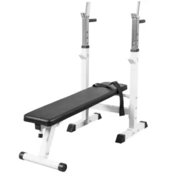 Banco Musculación Y Pesas Gorilla Sports Blanco Plegable Con Rack Para Barra -Deporte Total Shop banco musculacion y pesas gorilla sports blanco plegable con rack para barra 4