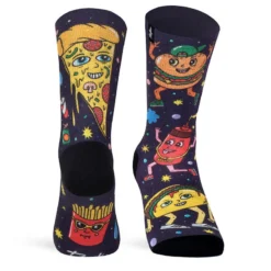 Calcetin Running Con Tejido Coolmax Unisex Fast Food, Sublimado Multicolor