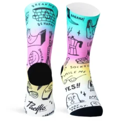 Calcetin Running Con Tejido Coolmax Unisex Smile Club, Sublimado Multicolor