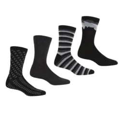 Regatta Calcetines Lifestyle Para Hombre Pack De 4 Negro