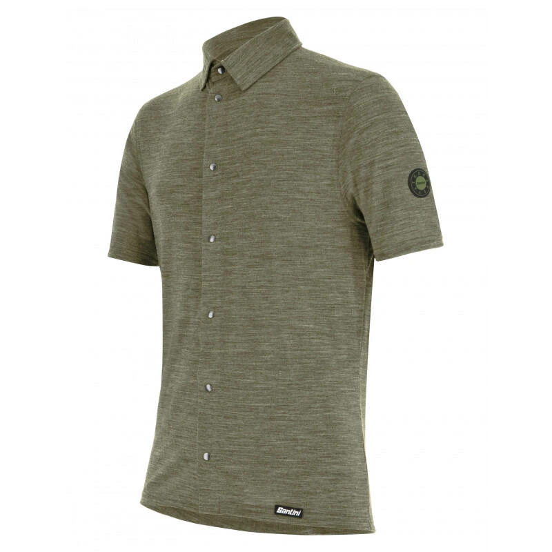 Santini Camisa Ciclismo Bicicleta Gravel Verde Militar Hombre Summer 3 Santini Camisa Ciclismo Bicicleta Gravel Verde Militar Hombre Summer - Imagen 3