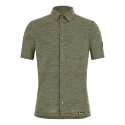 Santini Camisa Ciclismo Bicicleta Gravel Verde Militar Hombre Summer