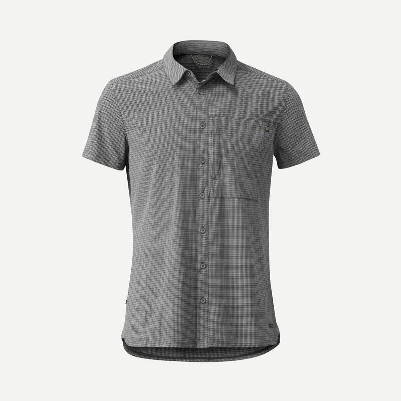 CAMISA DE TREKKING VIAJE TRAVEL 500 STRETCH MANGAS CORTAS GRIS HOMBRE 1 CAMISA DE TREKKING VIAJE TRAVEL 500 STRETCH MANGAS CORTAS GRIS HOMBRE