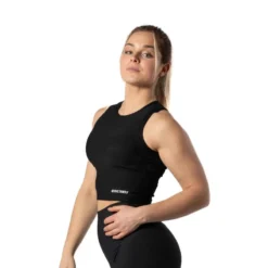 Camiseta Canalada V2 Con Cuello Alto Fitness Negra -Deporte Total Shop camiseta canalada v2 con cuello alto fitness negra 2