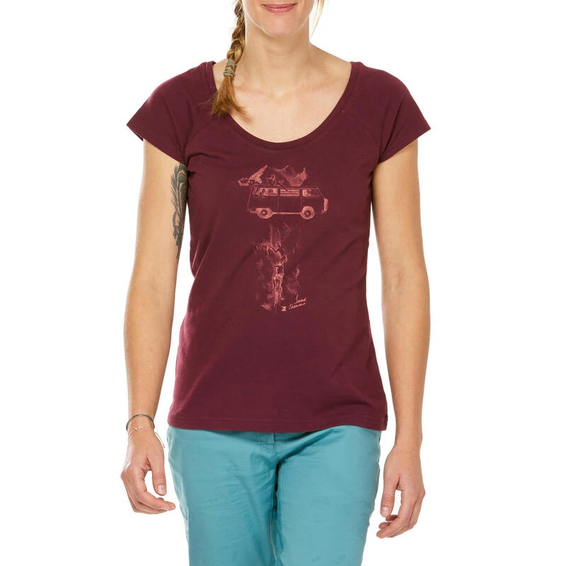 Camiseta De Escalada Y Montaña Manga Corta Mujer Simond Vertika Burdeos 1 Camiseta De Escalada Y Montaña Manga Corta Mujer Simond Vertika Burdeos