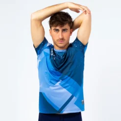 Camiseta De Manga Corta Running De Poliéster Reciclado Hombre TRR Azul Claro -Deporte Total Shop camiseta de manga corta running de poliester reciclado hombre trr azul claro 4