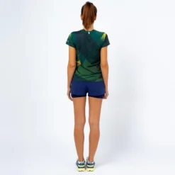 Camiseta De Manga Corta Running Poliéster Reciclado Mujer TRR Verde Y Azul -Deporte Total Shop camiseta de manga corta running poliester reciclado mujer trr verde y azul 2