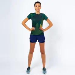 Camiseta De Manga Corta Running Poliéster Reciclado Mujer TRR Verde Y Azul -Deporte Total Shop camiseta de manga corta running poliester reciclado mujer trr verde y azul 3