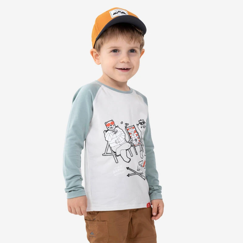 Camiseta De Montaña Y Trekking Protección Solar Niños 2-6 Años Quechua Beige 1 Camiseta De Montaña Y Trekking Protección Solar Niños 2-6 Años Quechua Beige