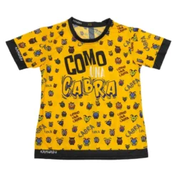 CAMISETA DE RUNNING #COMOUNACABRA Para HOMBRE - KAMUABU Amarilla 110grs