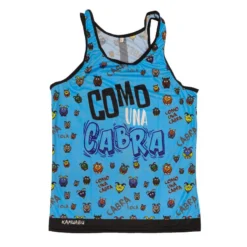 CAMISETA DE RUNNING #COMOUNACABRA Para HOMBRE - KAMUABU Azul De Tirantes