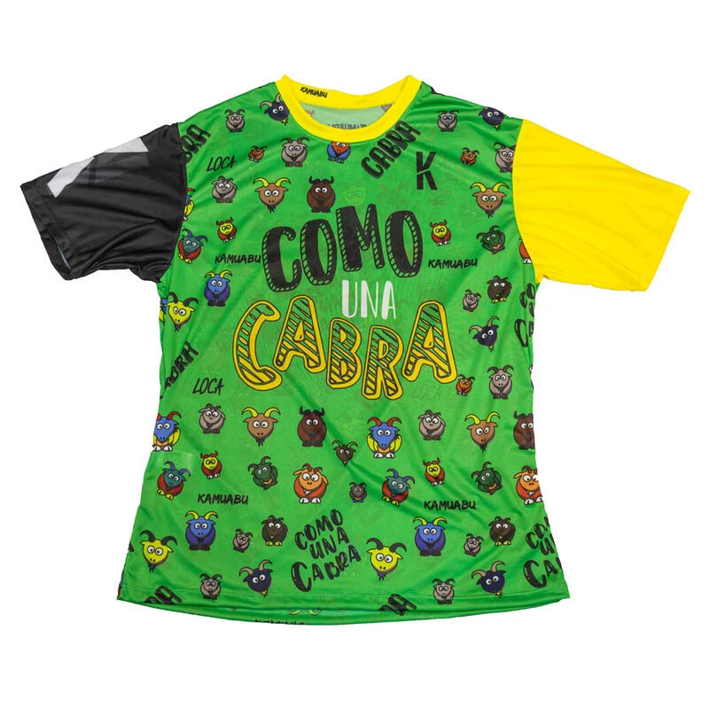 CAMISETA DE RUNNING #COMOUNACABRA Para HOMBRE - KAMUABU Color Verde 90grs 1 CAMISETA DE RUNNING #COMOUNACABRA Para HOMBRE - KAMUABU Color Verde 90grs