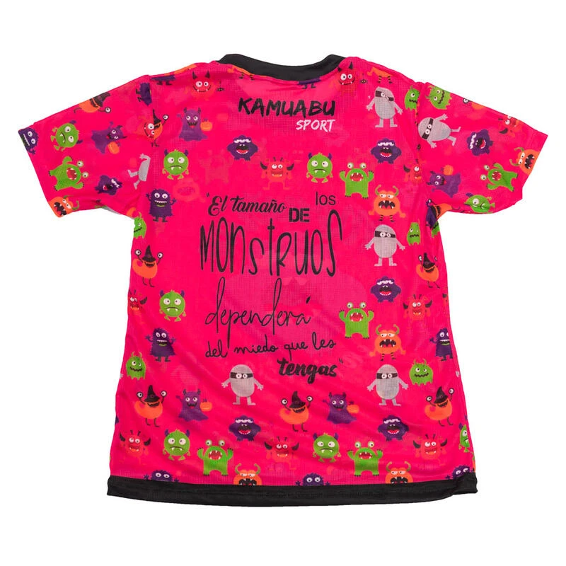 CAMISETA DE RUNNING #MONSTRUOS Para MUJER - KAMUABU Color ROSA 110grs 2 CAMISETA DE RUNNING #MONSTRUOS Para MUJER - KAMUABU Color ROSA 110grs - Imagen 2