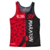 CAMISETA DE RUNNING #SOYMARATON Para HOMBRE - KAMUABU Roja/negra De Tirantes