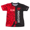 CAMISETA DE RUNNING #SOYMARATON Para MUJER - KAMUABU Color ROJO/NEGRO 110grs