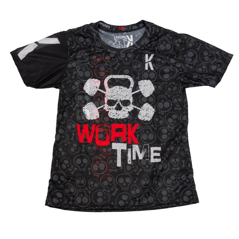 CAMISETA DE RUNNING #WORKTIME Para MUJER - KAMUABU Color Negra 90grs 1 CAMISETA DE RUNNING #WORKTIME Para MUJER - KAMUABU Color Negra 90grs