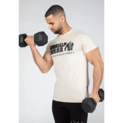 Camiseta Musculación Manga Corta Hombre GORILLA WEAR Classic Beige -Deporte Total Shop camiseta musculacion manga corta hombre gorilla wear classic beige 3