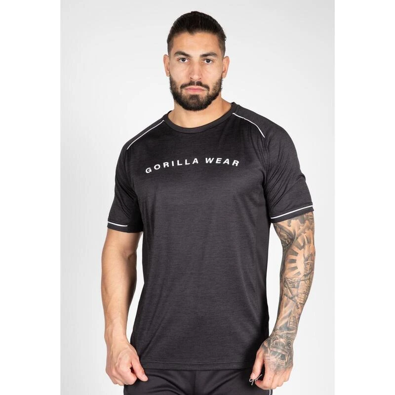 Camiseta Musculación Manga Corta Poliéster Hombre GORILLA WEAR Fremont Negro 1 Camiseta Musculación Manga Corta Poliéster Hombre GORILLA WEAR Fremont Negro