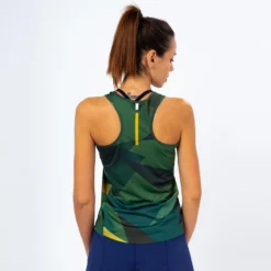 Camiseta Sin Mangas Running De Poliéster Reciclado Mujer TRR Azul Y Verde -Deporte Total Shop camiseta sin mangas running de poliester reciclado mujer trr azul y verde 2