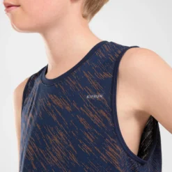Camiseta Sin Mangas Running Sin Costuras Niños - KIPRUN CARE Marino Naranja -Deporte Total Shop camiseta sin mangas running sin costuras nios kiprun care marino naranja 3