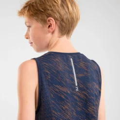 Camiseta Sin Mangas Running Sin Costuras Niños - KIPRUN CARE Marino Naranja -Deporte Total Shop camiseta sin mangas running sin costuras nios kiprun care marino naranja 4