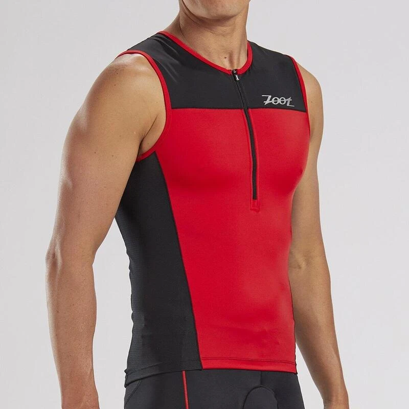 Camiseta Triatlon Sin Mangas Con Cremallera Hombre ZOOT CARDINAL Rojo 2 Camiseta Triatlon Sin Mangas Con Cremallera Hombre ZOOT CARDINAL Rojo - Imagen 2