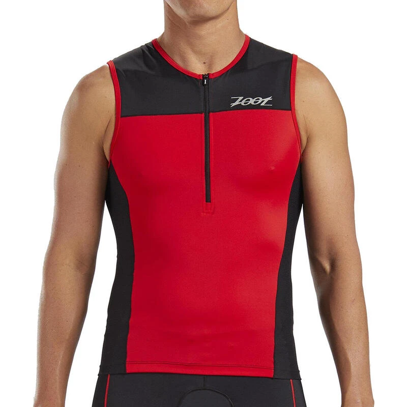 Camiseta Triatlon Sin Mangas Con Cremallera Hombre ZOOT CARDINAL Rojo 1 Camiseta Triatlon Sin Mangas Con Cremallera Hombre ZOOT CARDINAL Rojo