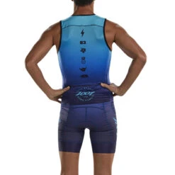 Camiseta Triatlon Sin Mangas Hombre ZOOT SUNSET Azul -Deporte Total Shop camiseta triatlon sin mangas hombre zoot sunset azul 2
