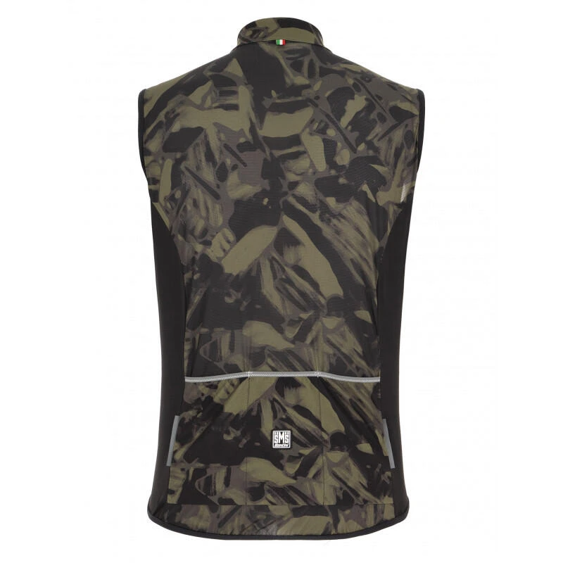 Santini Chaleco Antiviento Hombre Nebula Gravel Verde Militar 2 Santini Chaleco Antiviento Hombre Nebula Gravel Verde Militar - Imagen 2