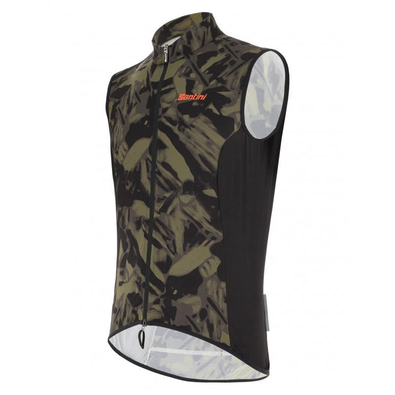 Santini Chaleco Antiviento Hombre Nebula Gravel Verde Militar 3 Santini Chaleco Antiviento Hombre Nebula Gravel Verde Militar - Imagen 3