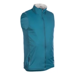 Chaleco Trail Running Hombre Azul Cortavientos