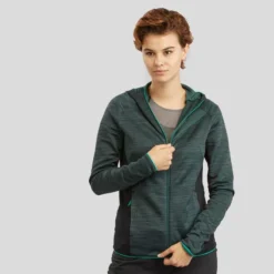 Chaqueta Polar De Montaña Y Trekking Con Capucha Mujer Quechua MH900 Blanco -Deporte Total Shop chaqueta polar de montaa y trekking con capucha mujer quechua mh900 verde