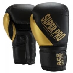 Guantes De Boxeo - Ace - En Blanco Y Negro -Deporte Total Shop guantes de boxeo ace oro negro