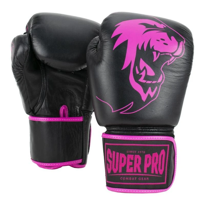Guantes De Boxeo De Cuero - Warrior SE - Negro/Rosa 1 Guantes De Boxeo De Cuero - Warrior SE - Negro/Rosa