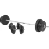 Kit De Musculación Gorilla Sports De 70Kg Discos De Plástico Y Barra De 170cm