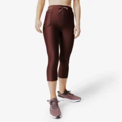 Kalenji Leggings Cortos Running Transpirable Mujer - Run Dry 500 Marrón