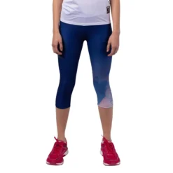 Leggings Running Corto De Poliéster Reciclado Para Mujer TRR Azul