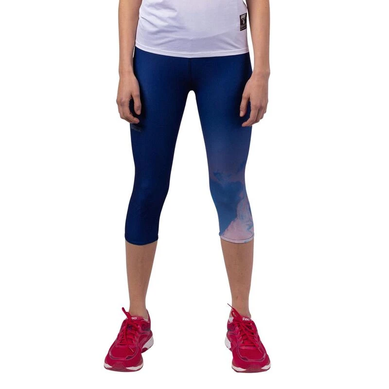 Leggings Running Corto De Poliéster Reciclado Para Mujer TRR Azul 1 Leggings Running Corto De Poliéster Reciclado Para Mujer TRR Azul