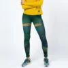 Leggings Running Largos De Poliéster Reciclado Para Mujer TRR Geo Verde